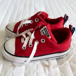 Converse sneakers, toddler 7, red, low tops